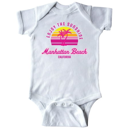 

Inktastic Summer Enjoy the Sunshine Manhattan Beach California in Pink Gift Baby Boy or Baby Girl Bodysuit