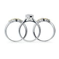 thumbnail image 4 of BERRICLE Sterling Silver 5-Stone Wedding Engagement Rings 1.25 Carat Cubic Zirconia CZ Solitaire Ring Set for Women, Rhodium Plated Size 8, 4 of 20
