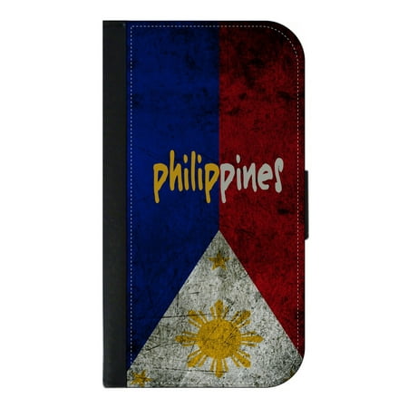 Philippines Grunge Flag - Phone Case Compatible with the Samsung Galaxy s9+ / s9 Plus - Wallet Style with Card