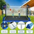thumbnail image 3 of 8X12FT Rectangular Trampoline with Enclosure Net, SEGMART Big Outdoor Rectangle Trampoline with Basketball Hoop, Large Square Trampoline 1320LBS Weight Capacity with Ladder for Kids, Adults, 3 of 7