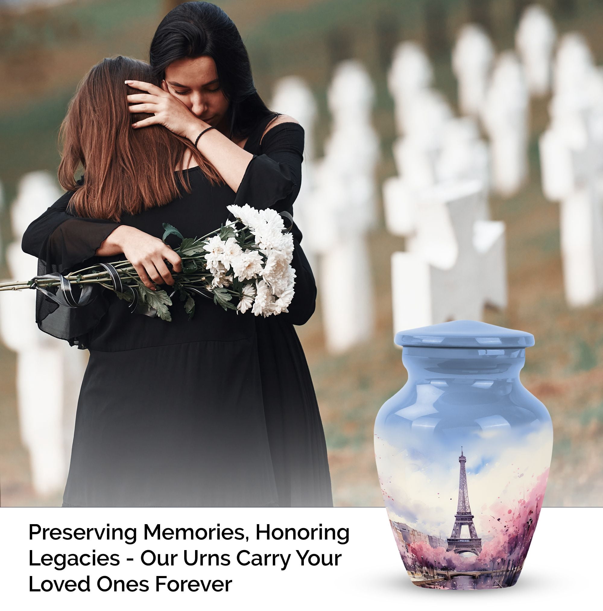 Eiffel Tower Oil Painting Adult Female & Male - Cremation Urns For Ashes For Women & Men - Decorative Urns For Ashes - Keepsake Urns For Human Ashes (Size - 3Inch, 1Pcs)
