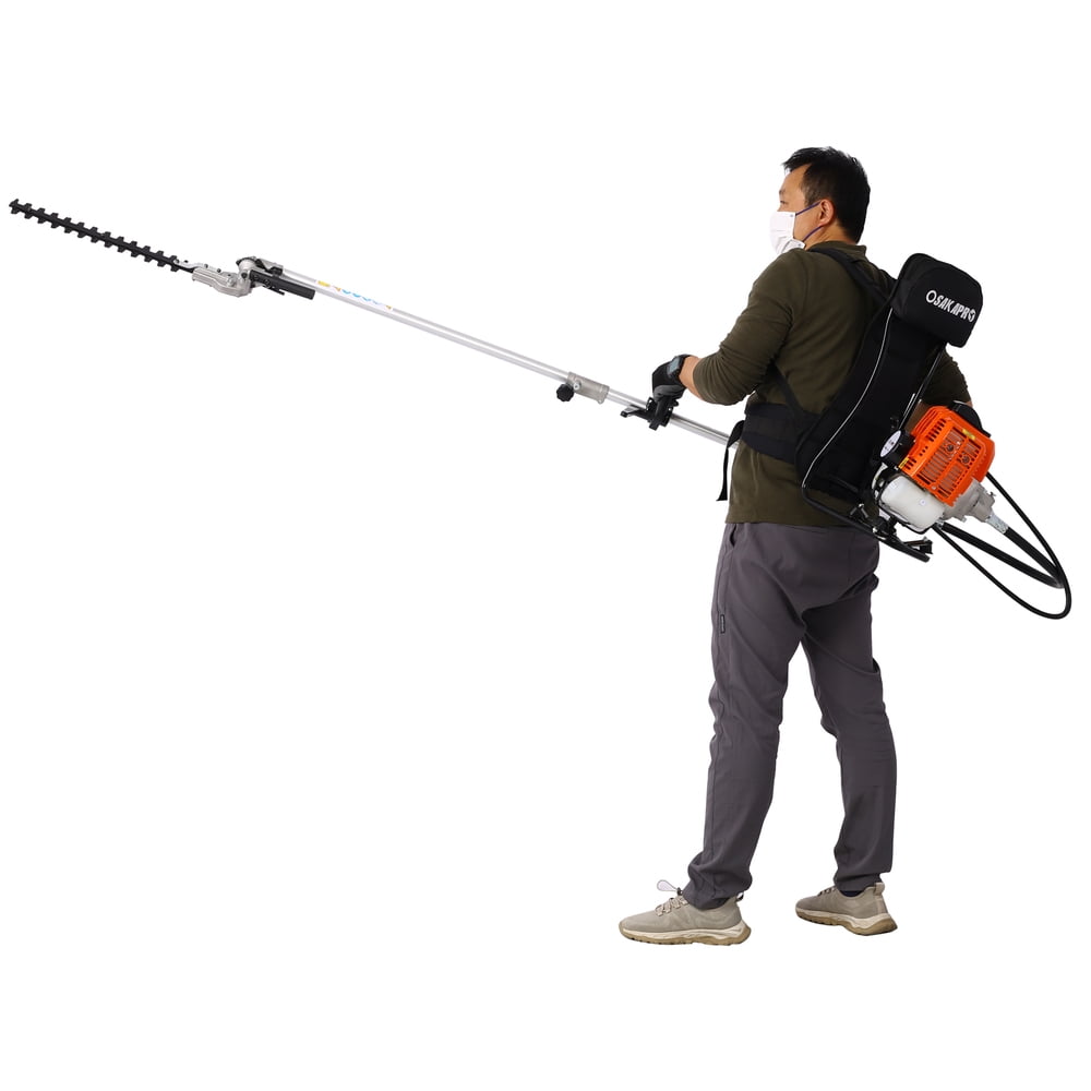 Backpack 4 in 1 Multi-Functional Trimming Tool, 52CC 2-Cycle Garden Tool System with Gas Pole Saw, Hedge Trimmer, Grass Trimmer & Brush Cutter, EPA Compliant