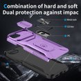 thumbnail image 6 of Allytechgroup iPhone 16e Case, Sliding Camera Lens Cover Military Grade Protection Stand Bracket Bumper Rugged TPU PC Phone Case for Apple iPhone 16e 6.1", Purple, 6 of 8