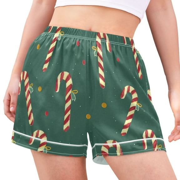 joogoo Women's Pajama Lounge Shorts Candy Christmas Bottoms Sleep Short M