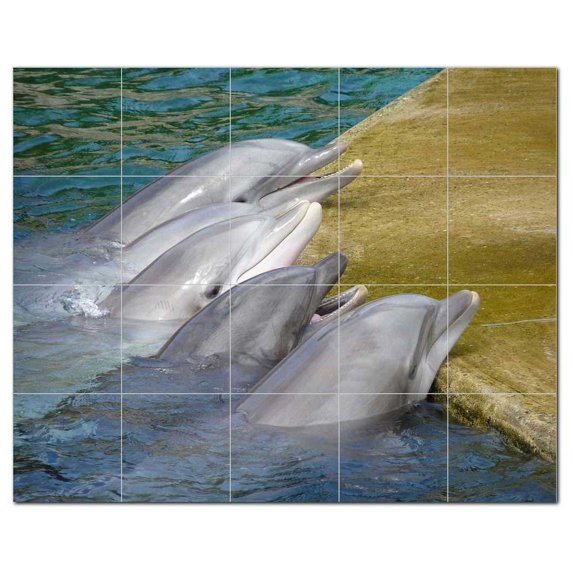 Dolphin Ceramic Tile Mural Kitchen Backsplash Bathroom Shower, 402821-L54
