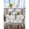 thumbnail image 3 of Navy Blue Leaves Rectangle Tablecloth, Vintage Summer Botanical Farmhouse Rustic Waterproof & StainResistant Tablecloth, Washable Oil-proof Table Cover for Dining/Party/Wedding/Buffet 52x70 In, 3 of 9