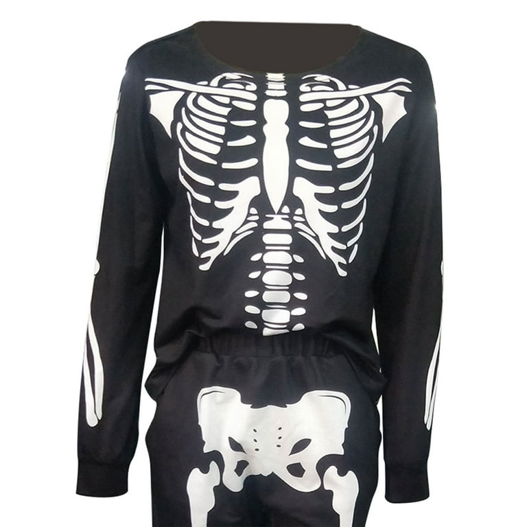 Skeleton sweatshirt hotsell and sweatpants