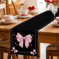 thumbnail image 5 of Valentine's Day Table Runner 90 Inches, Pink Bowknot Ribbon on Black Mother's Day Bed Runner Dresser Scarves Tabletop for Indoor Outdoor Parties/Ceremony/Banquet, 13" x 90", 5 of 8
