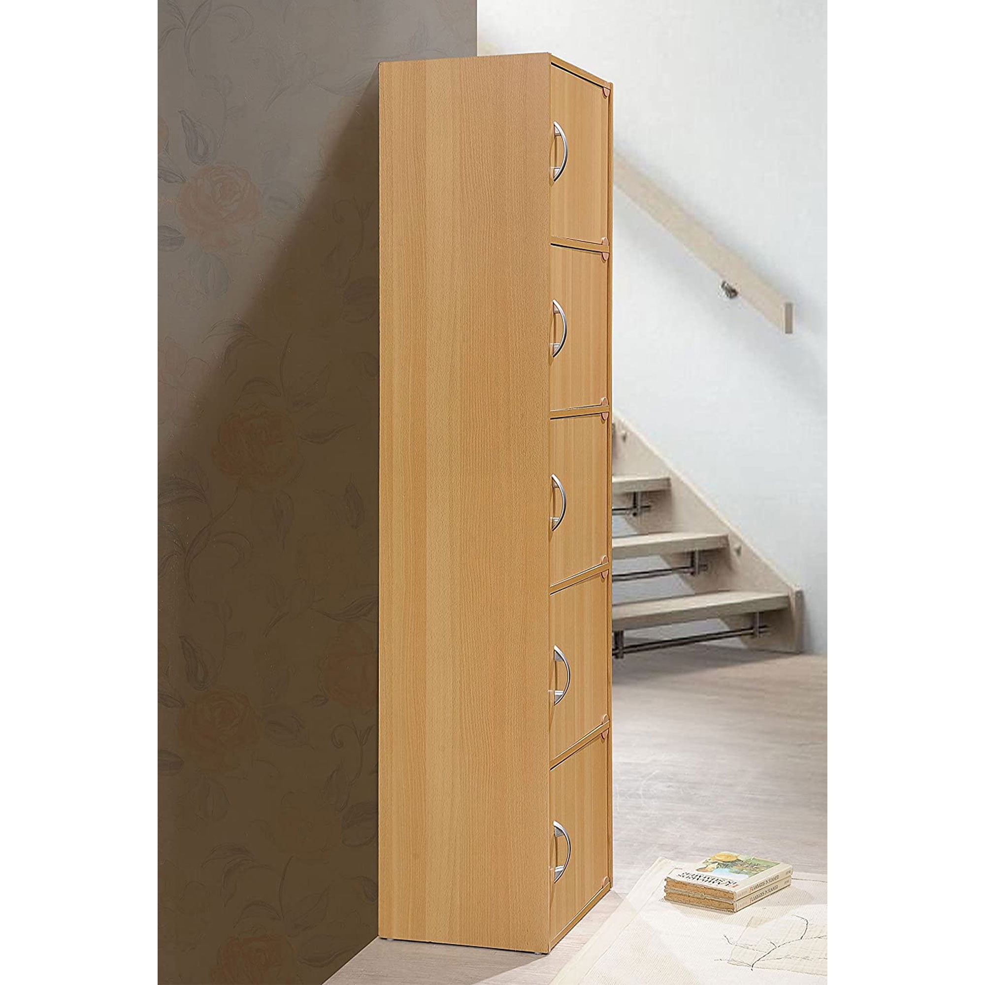 Indoor Modern Home Decorative Furniture 5-Shelf, 5-Door Bookcase