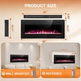 thumbnail image 4 of Electactic 42’’ 1500W Wall Mounted Recessed Electric Fireplace,12 Flame Color Modes,Touch Screen & Remote Control,Ultra Thin & Low Noise, 4 of 7