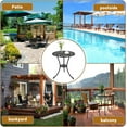 thumbnail image 5 of 23.6" Round Cast Aluminum Patio Bistro Table, Outdoor Coffee Bistro Side Table with Umbrella Hole, Antique Design Dining Desk for Backyard, Garden, Porch, Pool, Balcony, Black, 5 of 9