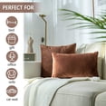thumbnail image 5 of Cozy Decorative Cushion Covers Square Throw Pillow Covers for Bed Couch Sofa Benchocolate, Pack of 2 Square Throw Pillow Case, 5 of 6