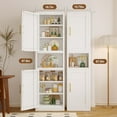 thumbnail image 6 of 67" Tall Narrow Storage Cabinet Metal Bathroom Cabinet with 2 Doors & 4 Adjustable Shelves, Standing Pantry Cabinets Cupboard for Kitchen, Dining Room, Living Room and Bathroom (White), 6 of 15