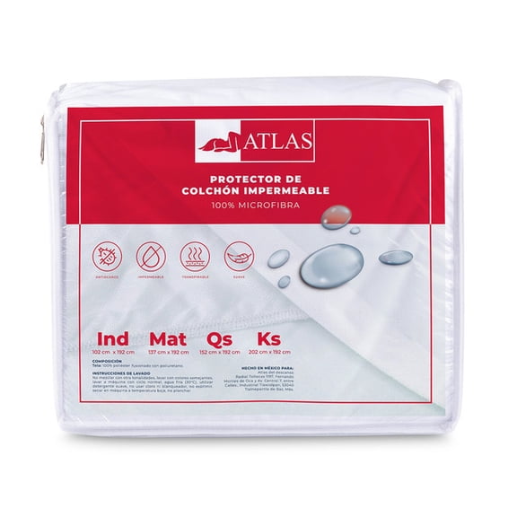 Cubre colchón impermeable Atlas Basic ultra delgado para protección del colchón