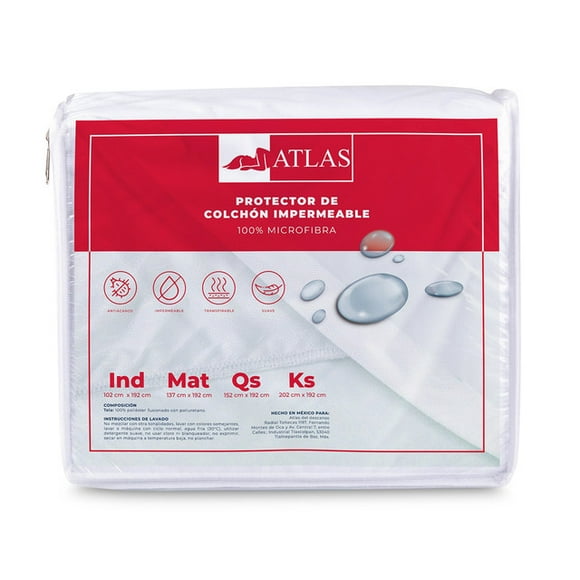 Cubre colchón impermeable Atlas Basic ultra delgado para protección del colchón