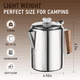 thumbnail image 3 of Cafeteras de percolador para estufa para acampar, cafetera de percolador de acero inoxidable para acampar al aire libre en casa, 9 tazas, 3 of 4