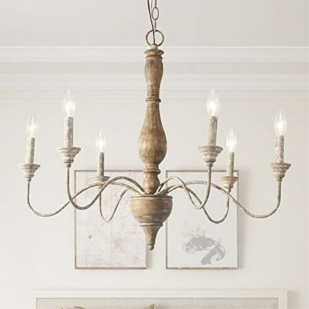 

lnc distressed handmade chandeliers 6-light rust-colored arms pendant light french country style