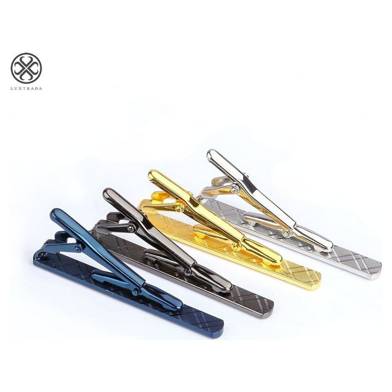 Asienice Skinny Tie Clip Set For Men | Stainless Steel In Gold, Black & Silver | Wedding, Business Gift