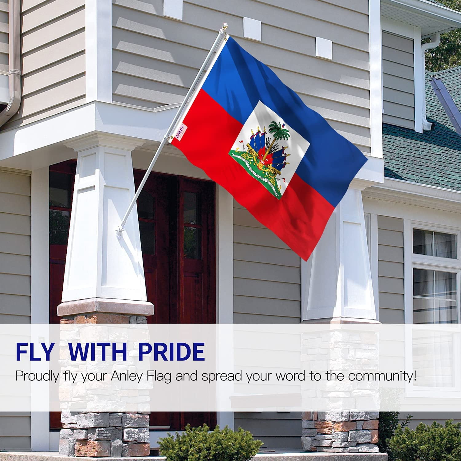 ANLEY Fly Breeze 3x5 Foot Haiti Flag - Vivid Color and UV Fade Resistant - Canvas Header and Double Stitched - Haitian National Flags Polyester with Brass Grommets 3 X 5 Ft