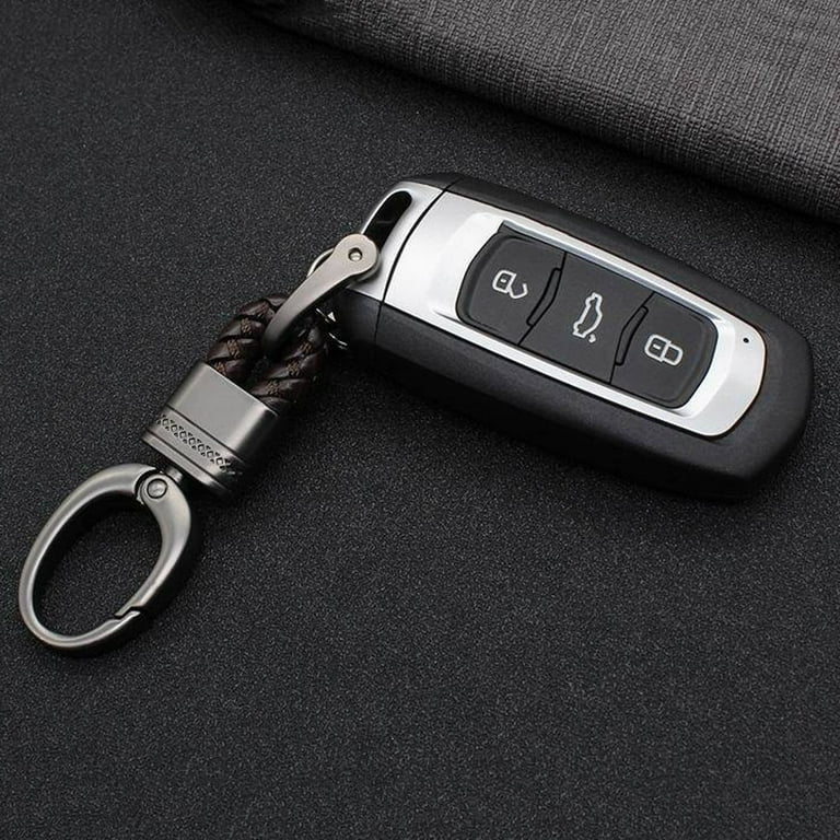 Braided PU Leather Strap Key Chain Ring Universal Fits Car Office Home