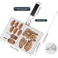 thumbnail image 4 of Grill Basket, OGEDNAC Fish Grilling Rack, Rustproof Stainless Steel BBQ Grilling Basket with Heat-Resistant Handle for Vegetable, Meat, Steak, 4 of 6