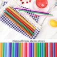 thumbnail image 3 of 500 Pcs Disposable Drinking Straws, Black Plastic Straws, Plastic Drinking Straw, Disposable Straws, BPA-Free Extra Long Straw for Party Drinking (0.23''Diameter and 10.2"Long) (Multicolor), 3 of 7