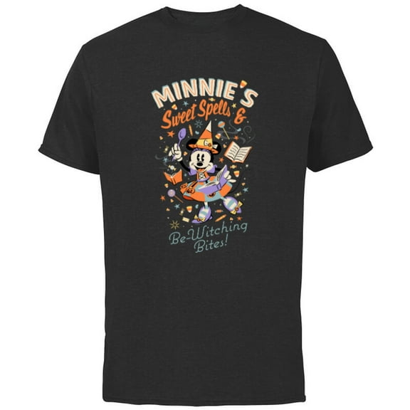 Disney Minnie’s Sweet Spells & Be-Witching Bites Halloween - Short Sleeve Cotton T-Shirt for Adults - Customized-Black
