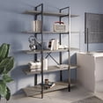 thumbnail image 3 of BELLEZE 5 Tier Modern Rustic Industrial Bookshelf - Hazel (Gray Wash), 3 of 7