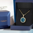 thumbnail image 5 of Gem Stone King 18K Yellow Gold Plated Silver Pendant with Chain Topaz Moissanite (14.25 Cttw), 5 of 6