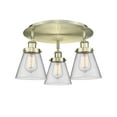 thumbnail image 4 of Innovations Lighting  Cone - 3 Light 18" Flush Mount Brushed Brass/Matte White, 4 of 5