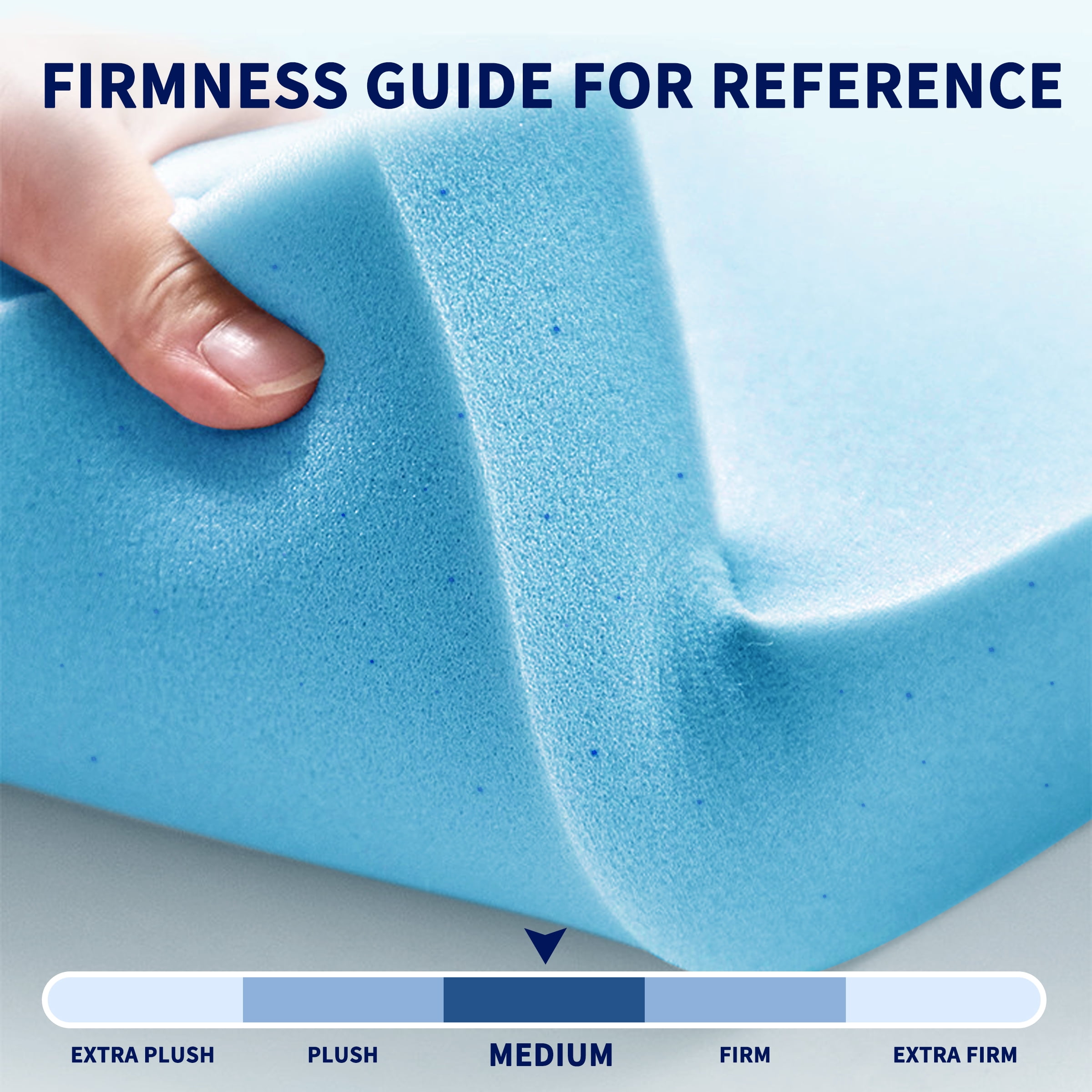 Subrtex 3" Memory Foam Mattress Topper Gel Infused Mattress Pad, King