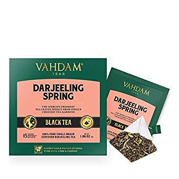 , Exotic Darjeeling First Flush Tea Leaves,15 Tea Bag (PACK OF 2), Long Leaf Pyramid Darjeeling Tea Bags, Aromatic & Flowery, 100% Pure Unblended First Flush Darjeeling Tea, Packed in India