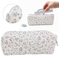 thumbnail image 4 of BESEW7 Pencil Pouch, Durable Canvas Stationery Organizer with Floral Decor, Lightweight Zipper Case for Gel Pens and Craft Supplies, 4 of 7