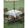 thumbnail image 4 of Outdoor Tablecloth with Umbrella Hole for Patio/Picnic/Party/Camping, Coral Anchor Coastal Waterproof Table Cloth Square Cover Washable, Blue Summer Nautical Starfish (60"x 60"), 4 of 9