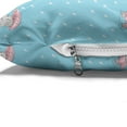 thumbnail image 4 of Hippo Pet Bed, Pattern with Hippo Girl Walking with Umbrella on a Rainy Day, Chew Resistant Pad for Dogs and Cats Cushion with Removable Cover, 24" x 39", Grey Pink Sky Blue, by Ambesonne, 4 of 4