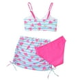 thumbnail image 3 of GYRATEDREAM Girl's 3 Piece Bikini Swimwear Cute Swimsuits Quick Dry Bathing Suit High Waisted with Cover Up Beach Skirt, 3 of 5