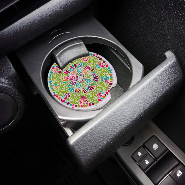 Boho Coffee Pattern Absorbent Car Cup Holder Coaster Mats - Car