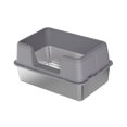thumbnail image 2 of Caja de arena para gatos, caja de arena portátil para gatos de cara alta, suministros para mascotas, inodoro para gatos, caja de arena de Metal semice 50cmx35cmx28cm gris, 2 of 9
