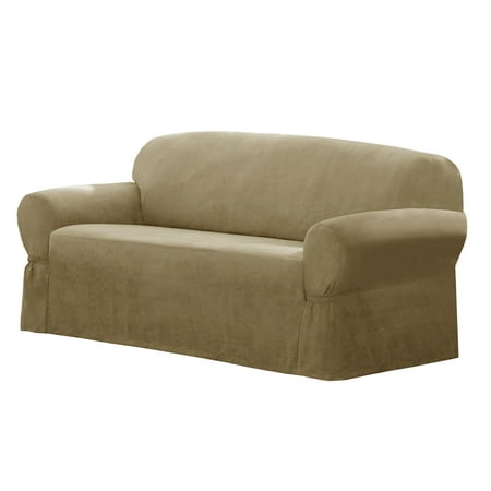 Mainstays Faux Suede 1 Piece Sofa Furniture Cover Slipcover Mainstays Faux Suede 1 Piece Sofa Furniture Cover Slipcover
