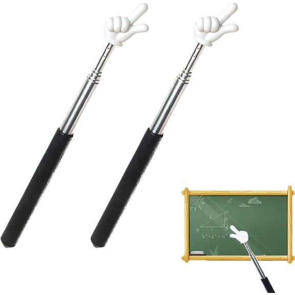 Pointer Finger Stick,Telescopic Finger Teacher Pointer Stick for Classroom Hand Pointer Stick,Mini Retractable Classroom Pointer (2 Pcs)