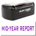 thumbnail image 1 of Slim Pre-Inked Mid Year Report Stamp, Slim 1444, Ultra Slim Design, Impression Size 1/2" by 1-3/4", Up to 25,000 Impressions - Purple Ink, 1 of 10