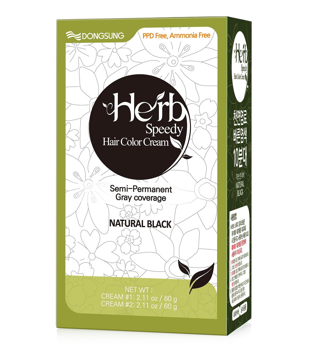 Herb Speedy Natural Black Dye, Ammonia Free, Sun Protection, Sensitive  Scalp, Allergy Free Hair Color 