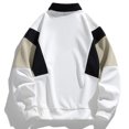 thumbnail image 3 of Penkiiy Men's Quilted Sweatshirt Casual Long Sleeve Outdoor Stand Collar Button Pullover Sweatshirts White, 3 of 3