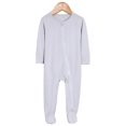 thumbnail image 1 of Pelele de fibra de bambú para bebé, ropa con cremallera para recién nacido, mono sólido de manga larga, pijamas de 0 a 24M, novedad, 1 of 4