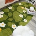 thumbnail image 7 of YIMWNYI Moss Flower Design Rug, Cute Green Forest Leaf Bath Mat, Ultra Soft Microfiber Carpet, Non-Slip TPR Backing, Machine Washable & Absorbent, Versatile for Home Use, 7 of 7