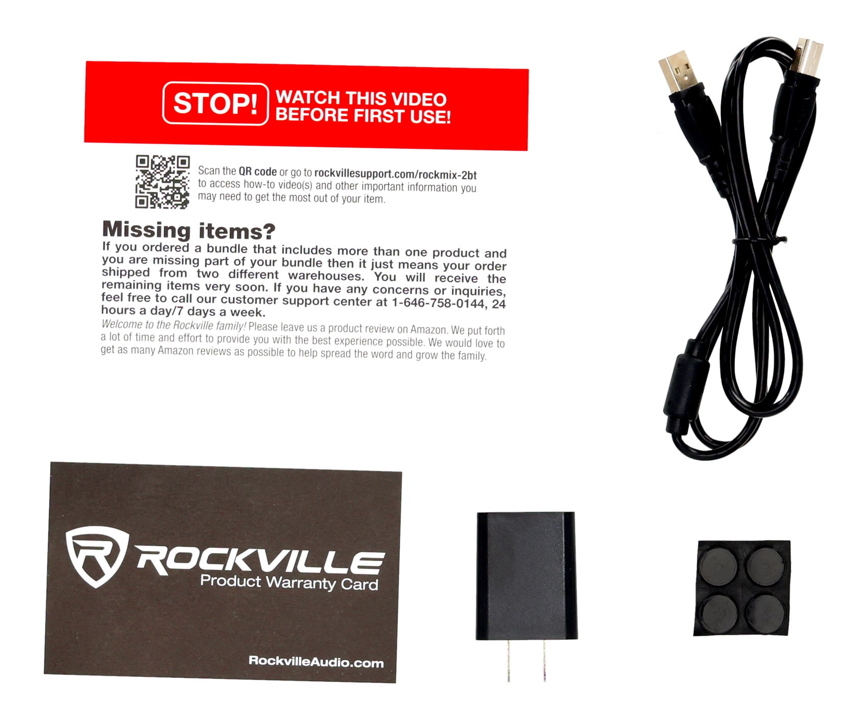 Rockville RockMix 2BT RockMix 2BT 2 Channel USB Interface Mixer 2-way Bluetooth 5.0 Black