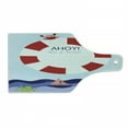 thumbnail image 1 of Ahoy Its a Boy Cutting Board, Announcement Card Inspired Composition Maritime Funny Sea Animals Theme, Decorative Tempered Glass Cutting and Serving Board, Wine Bottle Shape, Multicolor, by Ambesonne, 1 of 1