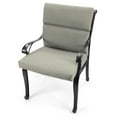 thumbnail image 3 of Jordan Manufacturing 44" x 22" McHusk Stone Grey Crosshatch Rectangular Outdoor Chair Cushion with Ties and Hanger Loop, 3 of 12