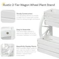 thumbnail image 4 of Sunnydaze Rustic Wagon Wheel 19" x 14.75" x 23.5" 2-Tier White Wooden Plant Stand, 4 of 7