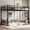 Black(Full XL/Full XL), variant on Harper & Bright Designs Metal Bunk Bed Ful over Full with Stairs for Boys and Girls, Floor Bed with Guardrails for Bedroom, Black